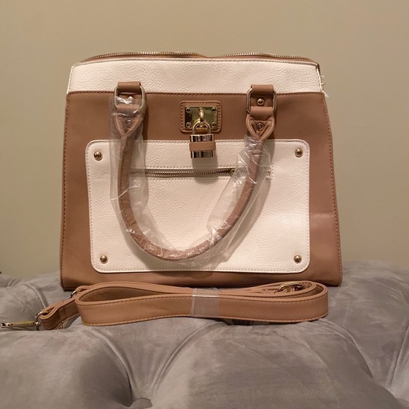 Charming Charlie Tan & Cream Handbag
